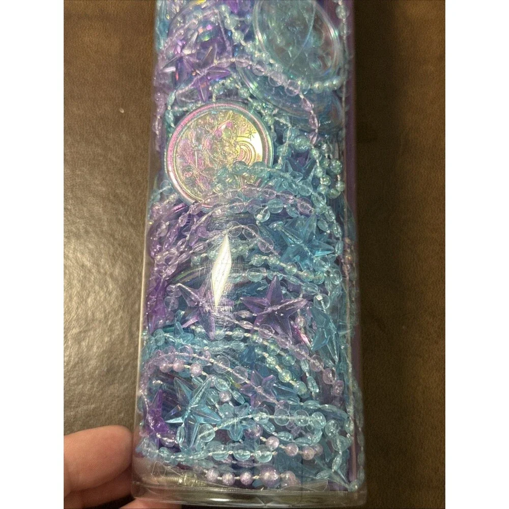 NEW Disney Tinkerbell & Stars Plastic Beaded Door Curtain Iridescent Purple Blue
